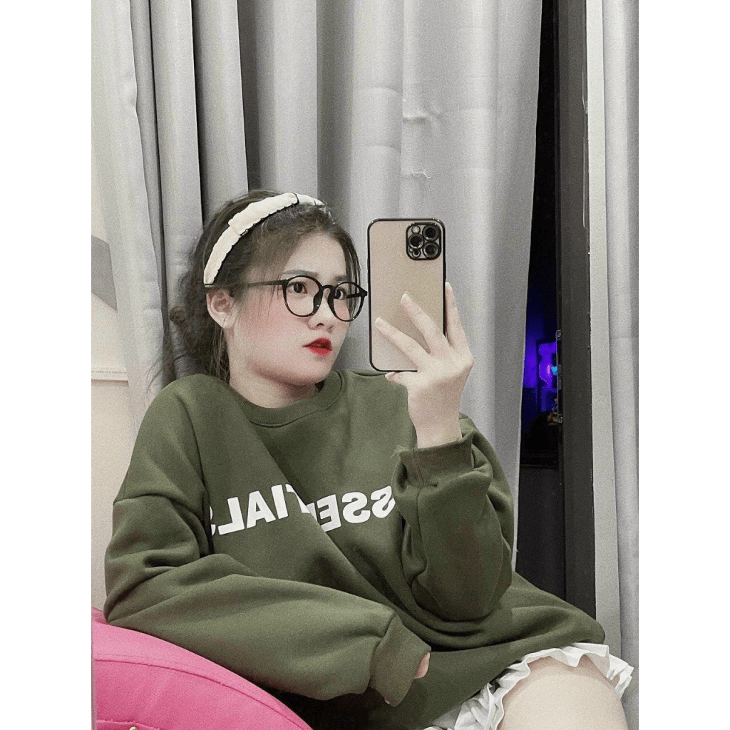 ÁO HOODIE SWEATER NỮ CỔ CHUI THỜI TRANG  PHỐI HẠO TIÊT ĐƠN GIẢN SÀNH ĐIỆU