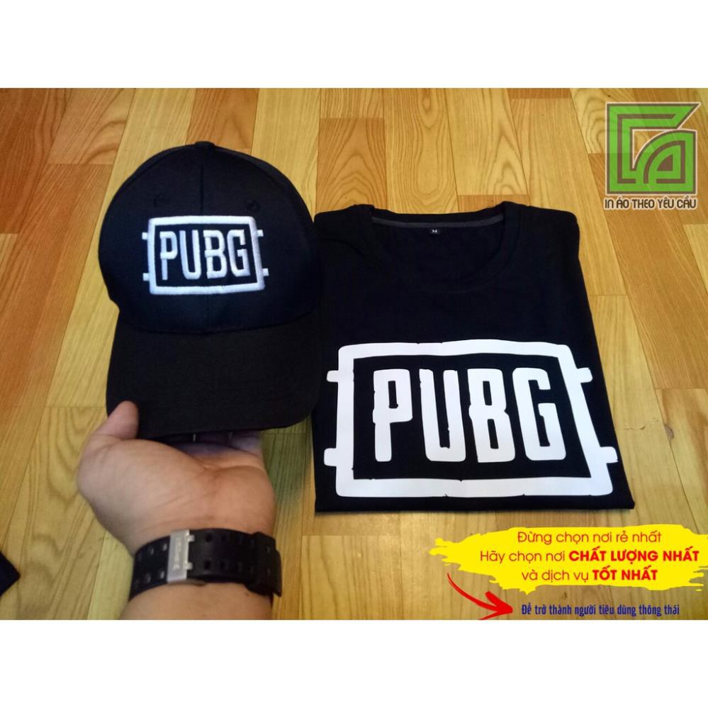 SIÊU RẺ- combo áo thun đen in logo pubg ảnh thật chụp in tại shop