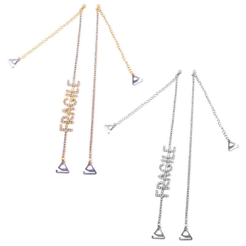 Dây áo ngực đính đá hình ký tự chữ cái kiểu dáng thời trang