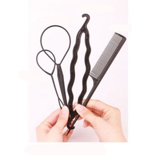 Bộ dụng cụ cuốn tóc búi tóc 4 chi tiết
