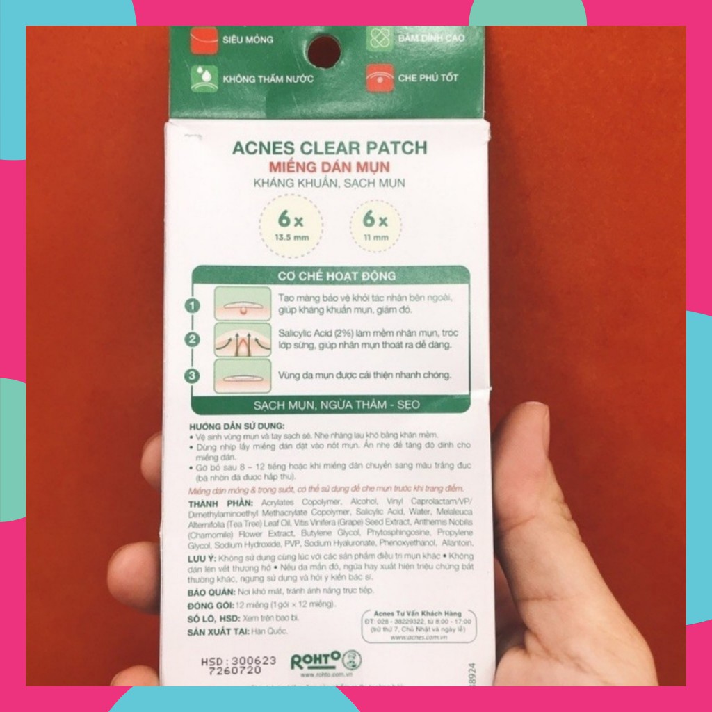 Miếng Dán Mụn  Acnes Clear Patch - Mụn Cóc - mụn đầu đen - chăm sóc da - da nhạy cảm - nền - mỹ phẩm - mỹ phẩm - ĐYVĐ! | BigBuy360 - bigbuy360.vn