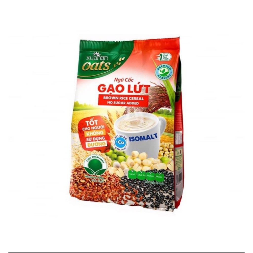 Bột Ngũ Cốc Gạo Lứt Ăn Kiêng Xuân An Gói 400g/25g*16 gói( Tặng Kèm KM)
