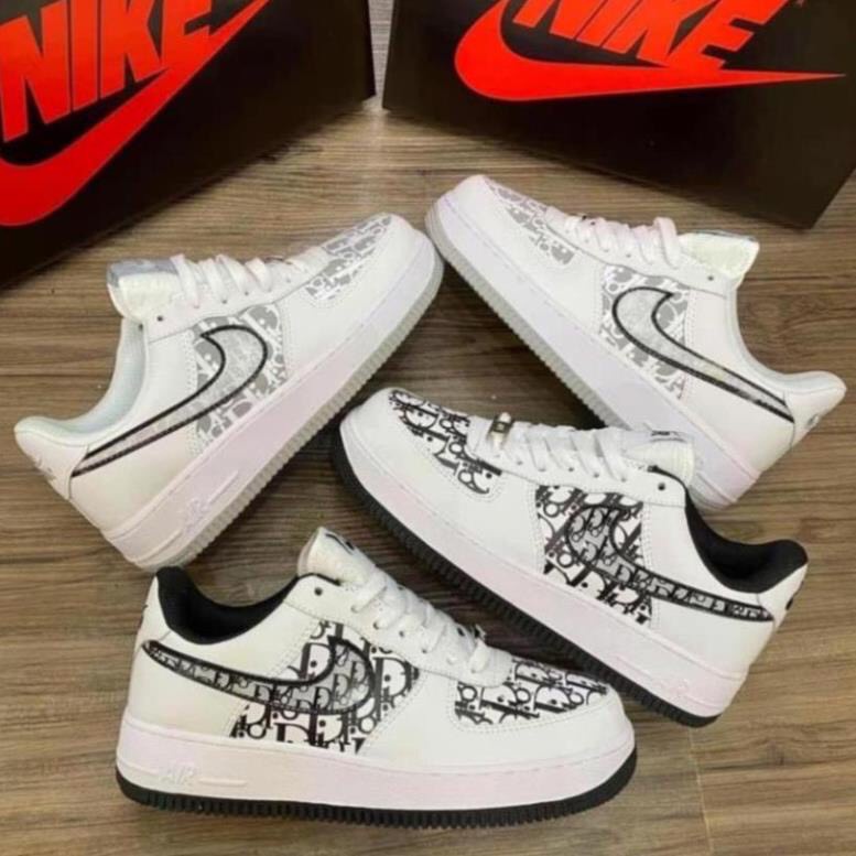 Giày AF1 TRẮNG đế đen xám,kiểu dáng Force 1 thể thao sneaker hot trend,đi học,tập gym,chạy bộ