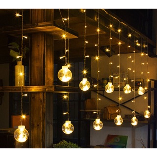 Đèn cầu trang trí dài 3m 12 quả phòng ngủ, quán cafe