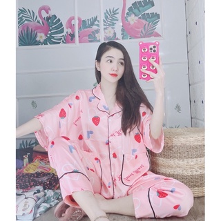  Set bộ pijama quần dài, pijama tay cánh dơi form rộng dễ thương vải siêu mát