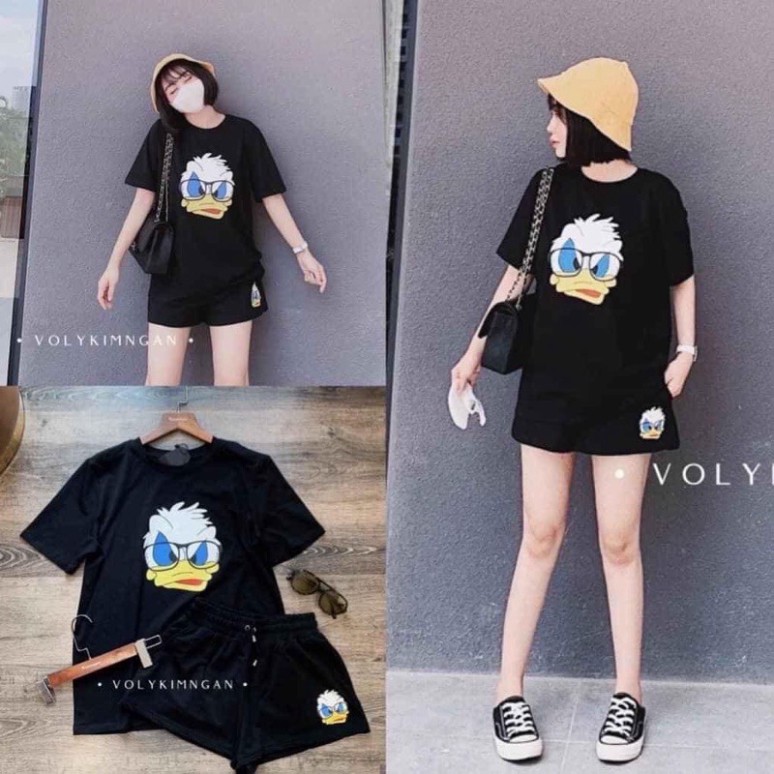 Set Đồ Nữ Set Cộc Tay Hè Vịt Chất Cotton Cực Xinh | BigBuy360 - bigbuy360.vn