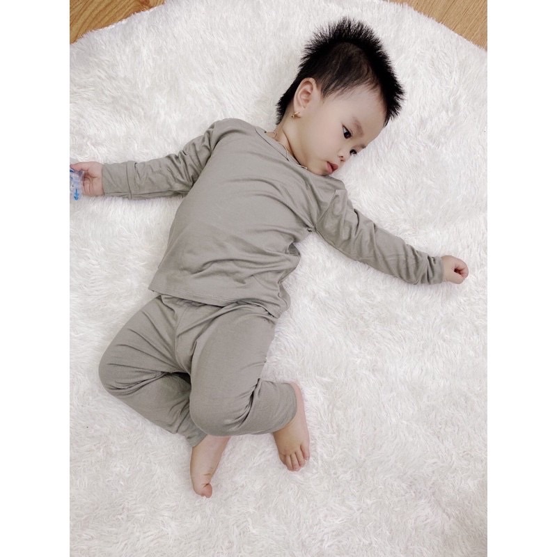 Bộ tay dài thun lạnh Minky Mom bé trai bé gái