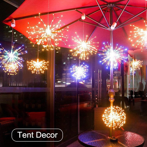 Dây Đèn 150 / 200 LEDs Hình Pháo Hoa Bồ Công Anh 8 Chế Độ Điều Khiển Từ Xa Trang Trí Tiệc Tùng