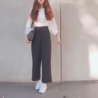 ÁO SƠMI CROPTOP CỘT NƠ LƯNG (KÈM HÌNH THẬT)