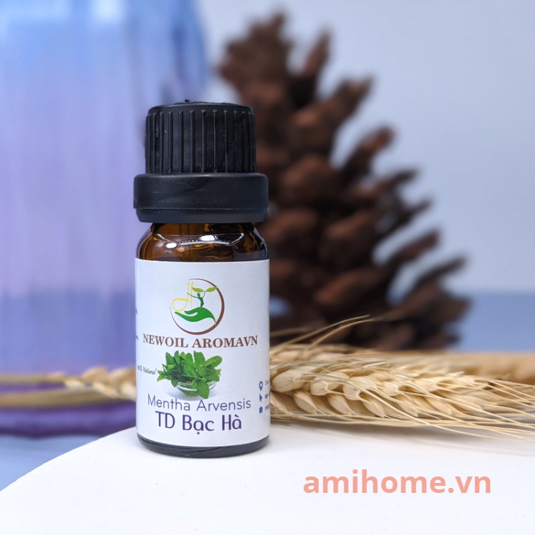 Tinh dầu Bạc Hà nguyên chất từ thiên nhiên xông thơm phòng đuổi kiến treo xe tinh dầu 10ml Essential Oils AmiHome