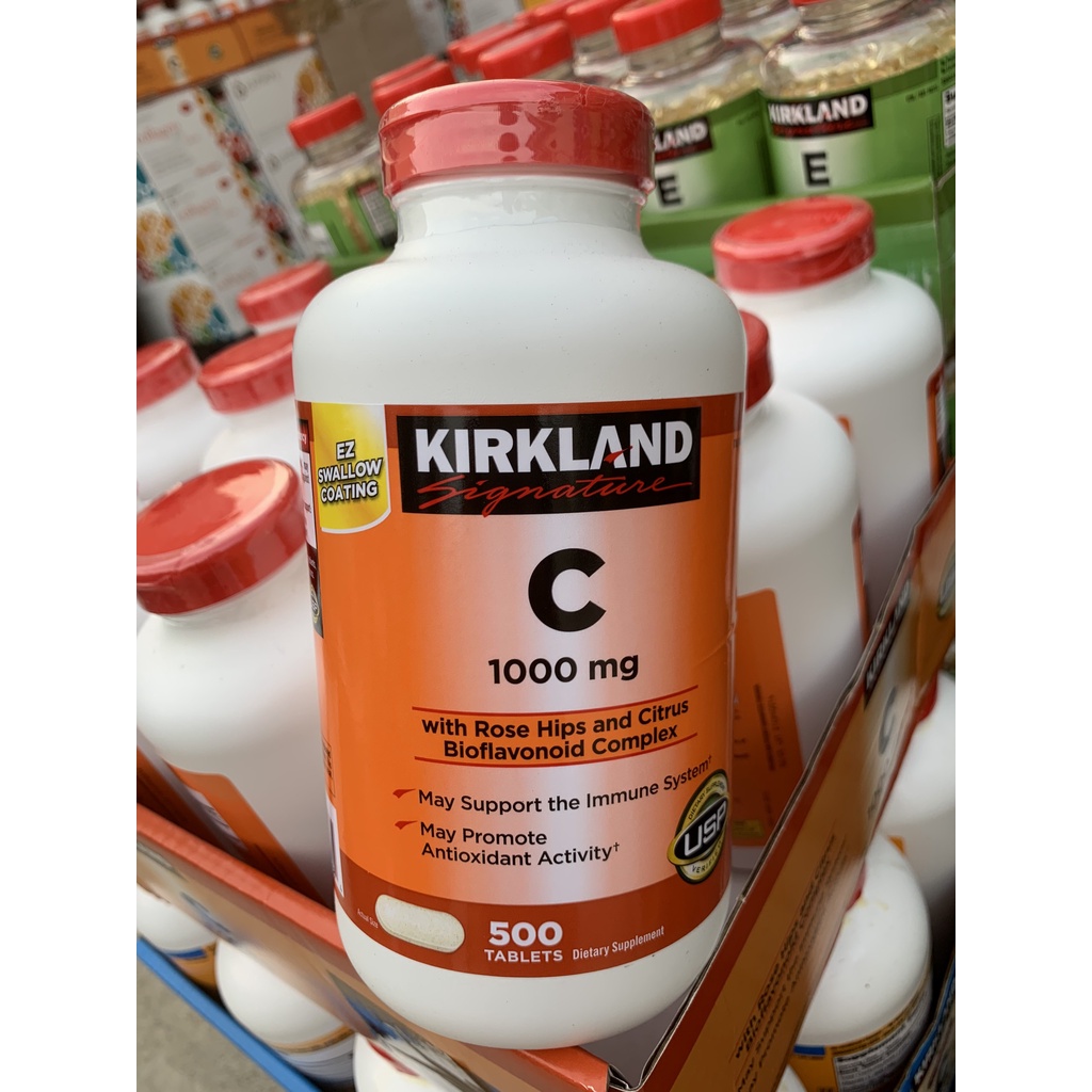 Viên Uống Bổ Sung Vitamin C - Kirkland Signature Vitamin C 1000mg 500 Viên, Hàng Mỹ
