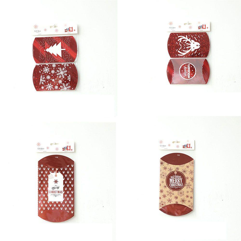 Hộp Đựng Kẹo Hình Gối Màu Đỏ Dùng Trang Trí Tiệc Giáng Sinh Năm Mới