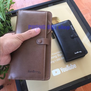 Ví Nam Cầm Tay Da Bò Đựng Vừa Điện Thoại Nhiều Ngăn Tiện Dụng, Bóp Dài Nam Đẹp