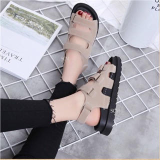 Sandal bánh mì da lộn 3 quai