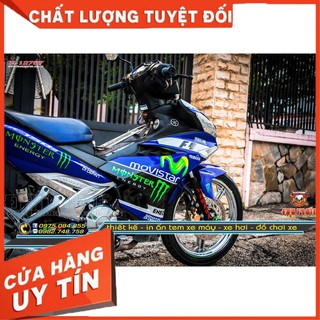 Tem Trùm Xe Exciter 150 Xanh Trắng Movistar