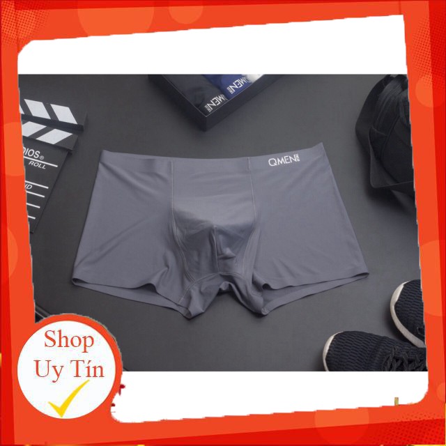 Quần sịp đúc dạng đùi ( boxer ) chất liệu lụa sữa cao cấp , siêu mềm , siêu co giãn và thấm hút mồ hôi Qmen LEMA -Hàng n