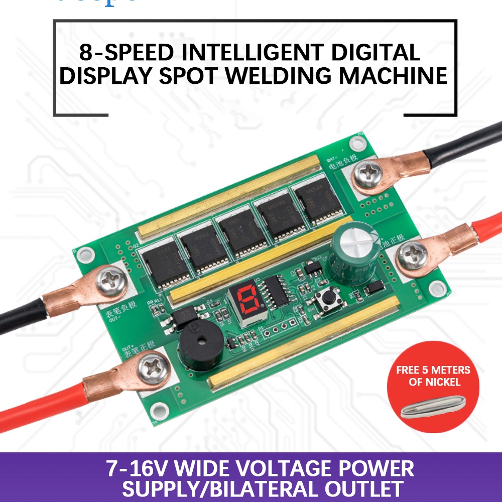 ZIQQUCU Bảng Mạch Điều Khiển Hàn Tự Động 12V 8 Gear 18650 Vỏ Acrylic