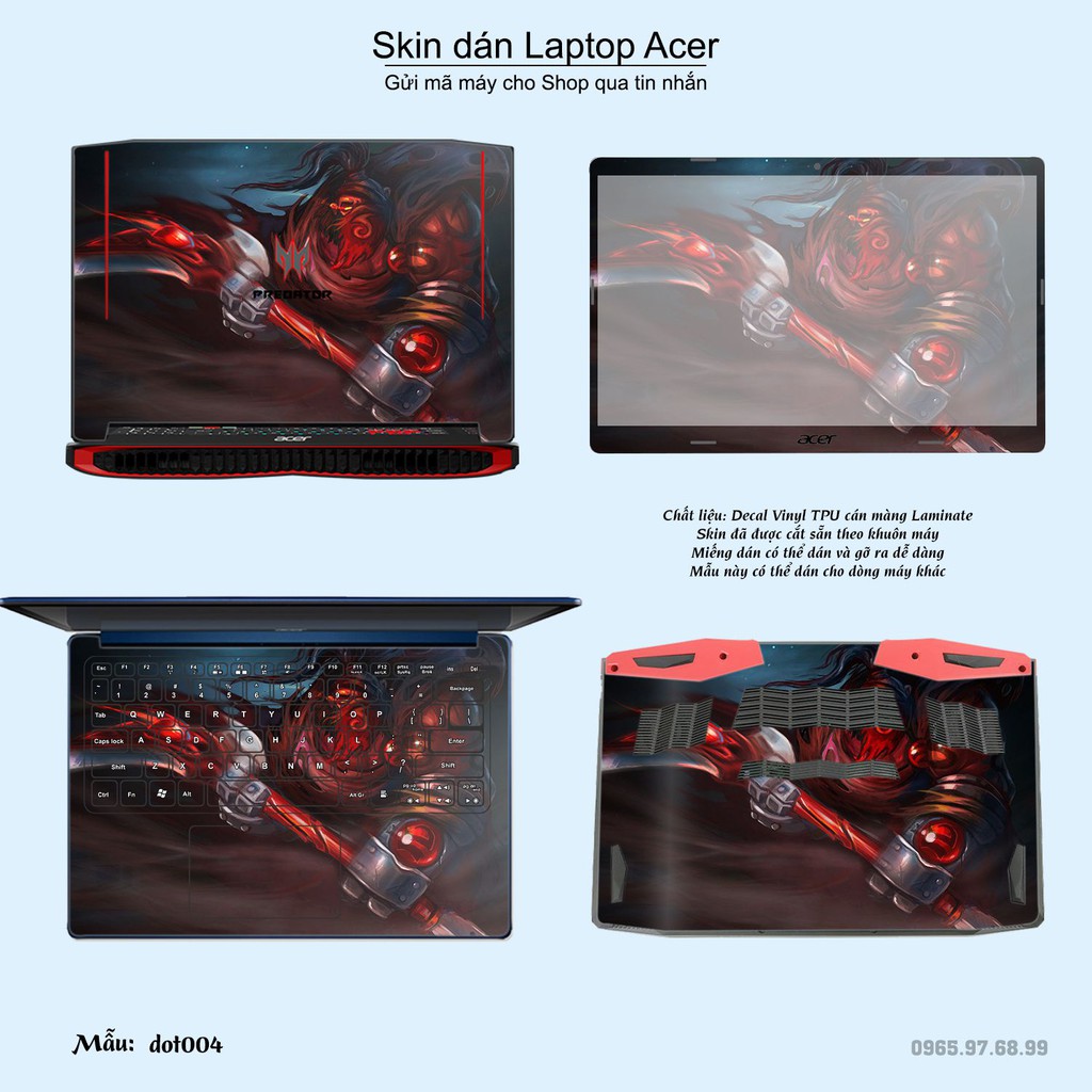 Skin dán Laptop Acer in hình Dota 2 (inbox mã máy cho Shop)