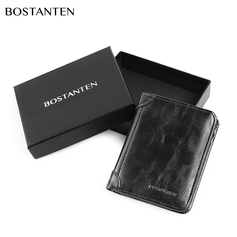 Ví Da BOSTANTEN Kiểu Gập Dáng Dài Nhiều Ngăn Thẻ Cho Nam