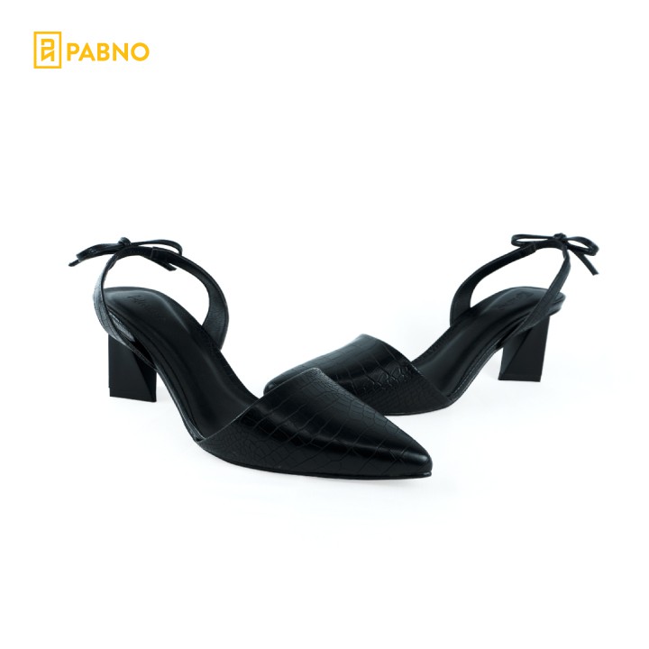 Giày cao gót slingback mũi nhọn cao 7cm hở gót mũi nhọn thời trang cao cấp PABNO PN822