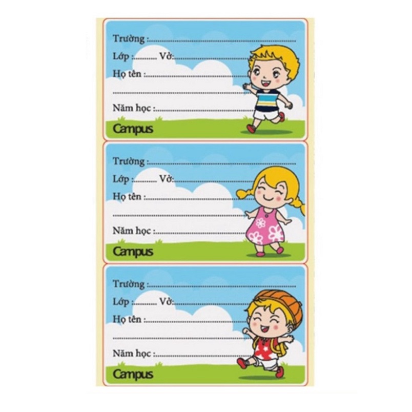 Nhãn Vở Campus Holiday NT-HOD12 / Nhãn vở HOD12 có 12 nhãn / tập