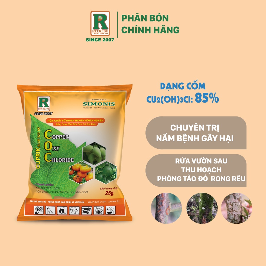 Phân bón gốc đồng CUPRIK W.G BLUE 25gr phục hồi cây, phòng trị vi khuẩn, tảo, rong, nấm bệnh