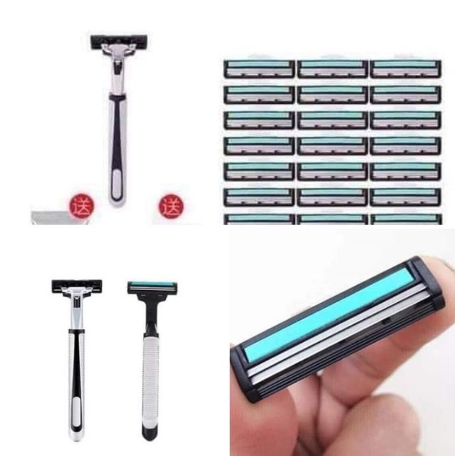 DAO CẠO DÂU 2 LƯỠI TẶNG KÈM 36 LƯỠI DAO CẠO