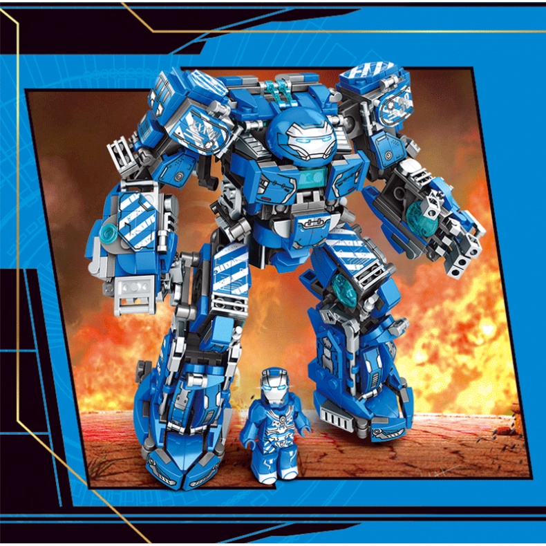 BỘ ĐỒ CHƠI XẾP HÌNH Mô Hình Người Sắt, Lắp Ráp Mô Hình Iron men, ROBOT Biến Hình