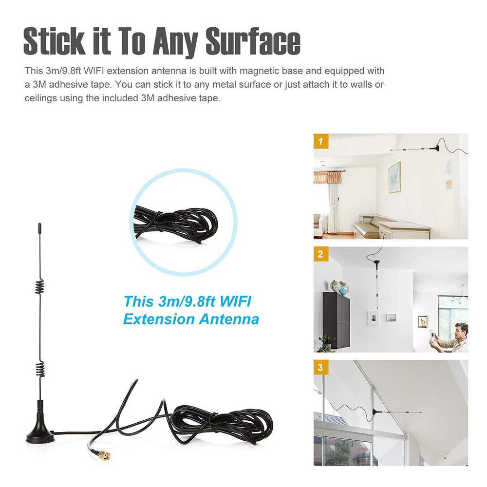 Ăng Ten Thu Tín Hiệu Rp-sma Male 9dbi Wlan Wifi 2.4ghz | BigBuy360 - bigbuy360.vn