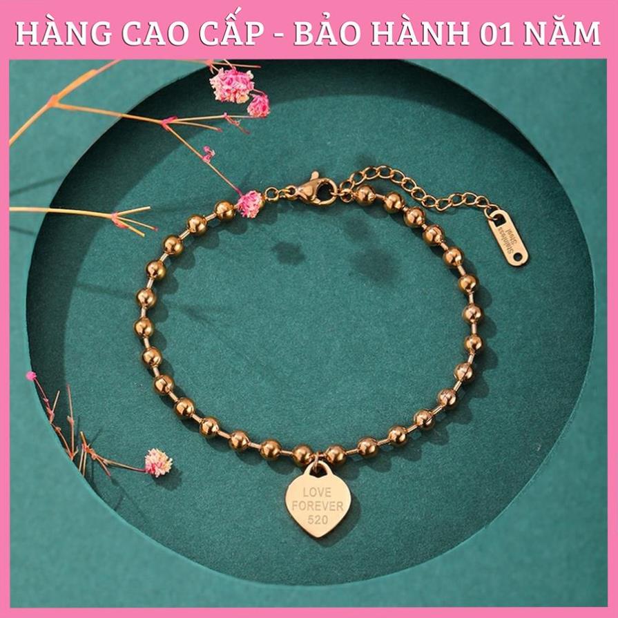 Lắc chân, Vòng chân titan nữ Trái Tim Khắc Chữ siêu bền, không đen, không dị ứng