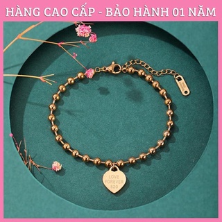 [Trang sức titan cao cấp - BH 1 năm] Lắc chân, Vòng chân titan nữ Trái Tim Khắc Chữ siêu bền, không đen, không dị ứng