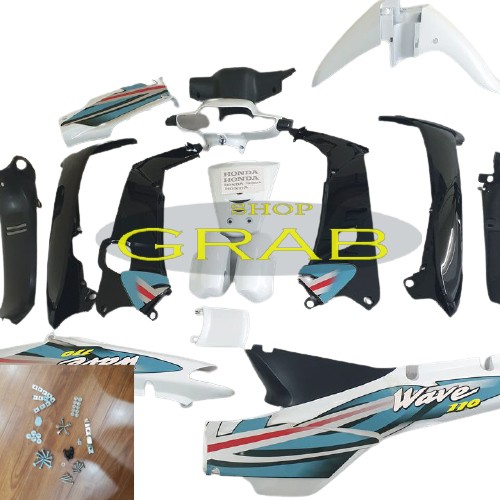 Bộ dàn áo xe Wave ZX - Wave 110 - Wave Thái Màu Trắng nhựa nguyên sinh ABS