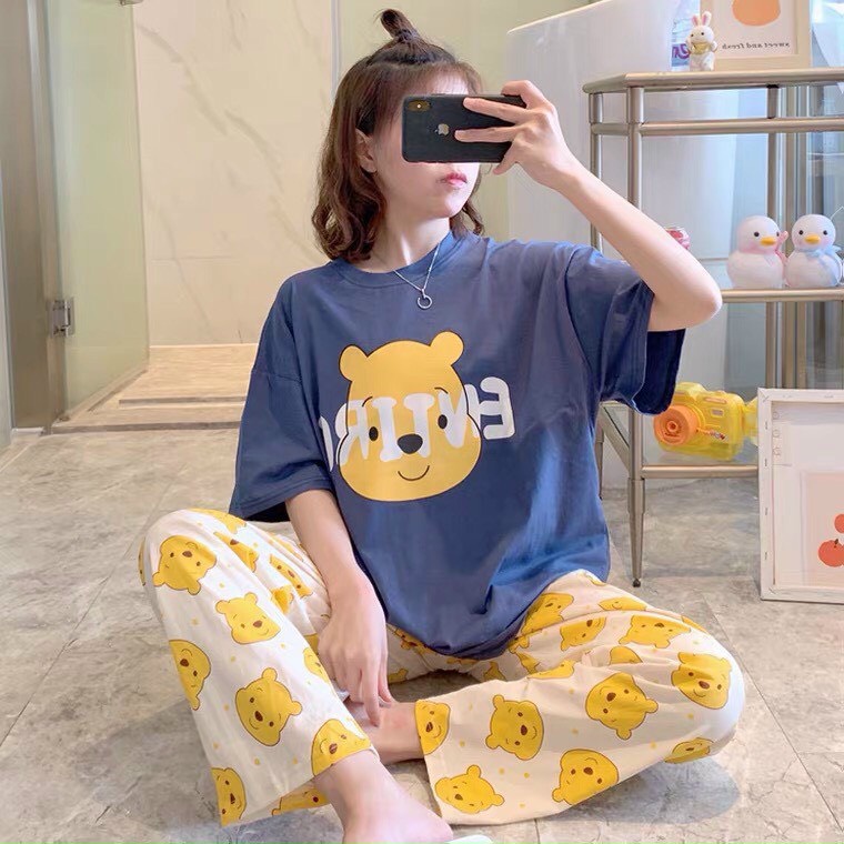 Đồ bộ nữ, Đồ bộ thu đông, Đồ bộ mặc ở nhà cho nữ, Đồ bộ ngủ thun dành cho nữ in hình ENTIRE CỰC HOT