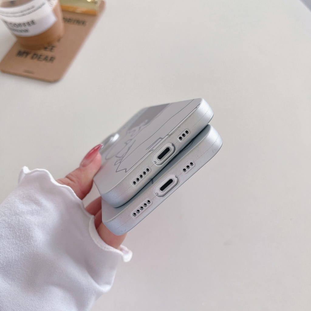 Ốp Điện Thoại Mạ Điện Chống Sốc Hình Cậu Bé Bút Chì Vui Nhộn