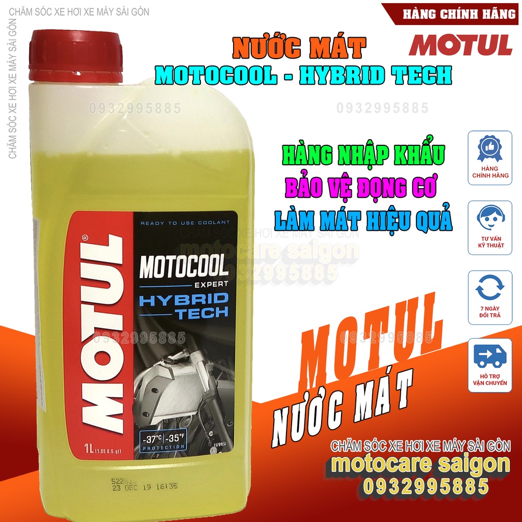 Nước Làm Mát Motul Vàng-Motul Motocool Expert Hybrid Tech-Made in France Nhập Khẩu Châu Âu (nhiệt độ sôi 135 độ C)