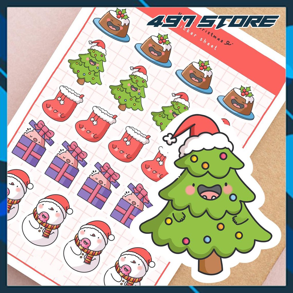 Bộ Sticker Noel Trang Trí Cửa Hàng, Nhà Cửa, Văn Phòng,... - Làm Quà Tặng Cho Khách Hàng - Đặt Làm Theo Yêu Cầu