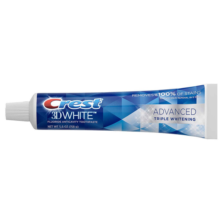 Kem đánh răng giúp trắng răng Crest 3D White Advanced Triple Whitening Toothpaste 158g (Mỹ)