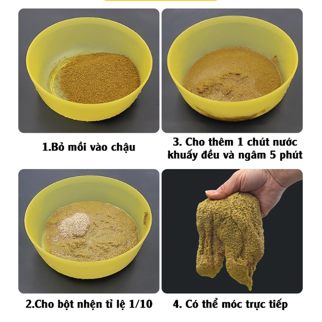 Bột Tơ nhện Thái Lan, Tạo sự kết dính cho mồi câu siêu nhạy - A CƯỜNG