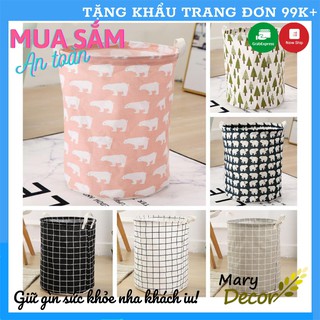 Giỏ vải đựng đồ đa năng, sọt vải siêu to để quần áo bẩn, đựng đồ chơi cho bé, chất liệu vải bố chống thấm nước