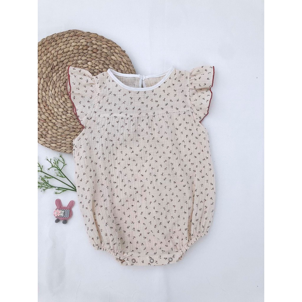 Đầm bé gái sơ sinh, váy bé gái sơ sinh chất liệu cotton 100% in hoa nhí cho bé từ 6 tháng đến 2 tuổi