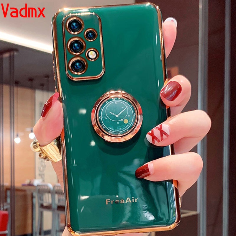 Ốp Điện Thoại Silicon Có Giá Đỡ Mạ Màu Sang Trọng Cho Samsung Galaxy A73 A55 A33 A23 A03 M52 A03S A13 5G F62 M62