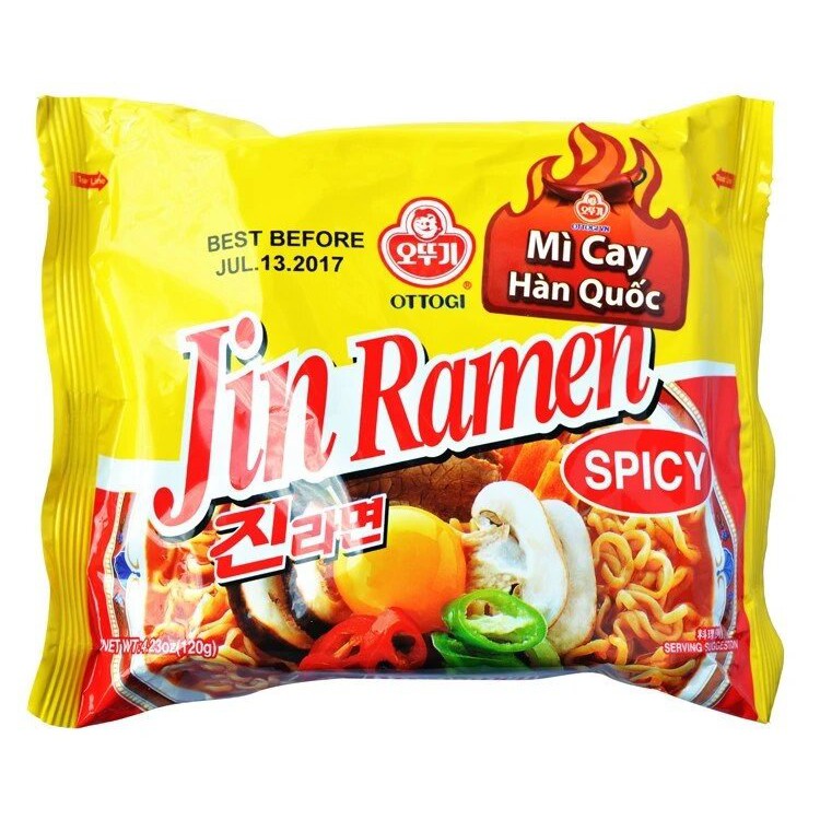 Thùng 20 gói mì Jin Ramen cay Ottogi 120g