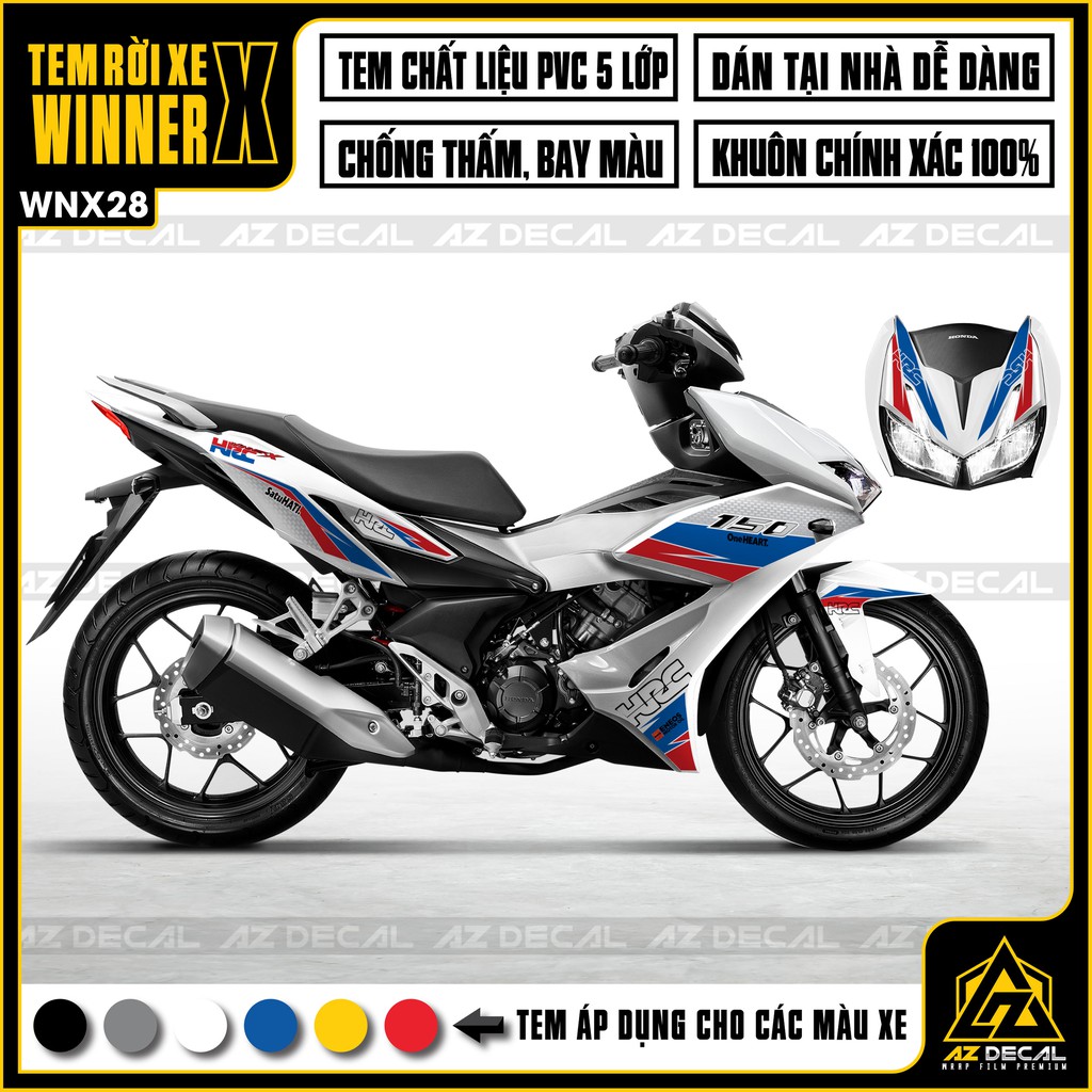 Tem HRC Xe Winner X | WNX28 | Tem Rời Chất Liệu Decal Chống Nước, Chống Bay Màu, Cắt Sẵn Dễ Dán