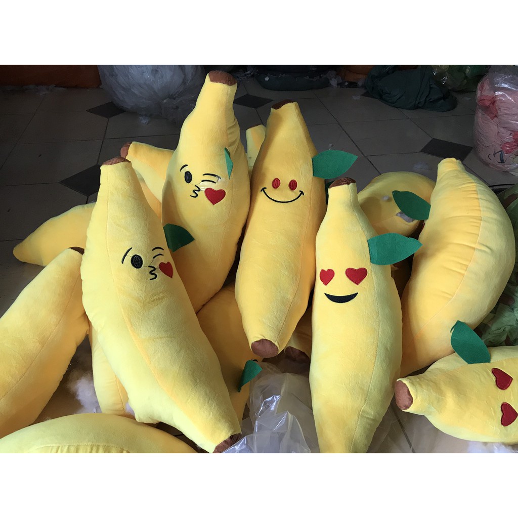 Gấu Bông Chuối 65Cm Mặt Cười Dễ Thương , Gối Ôm Chất Nỉ Nhung Mềm Mịn Cho Bé