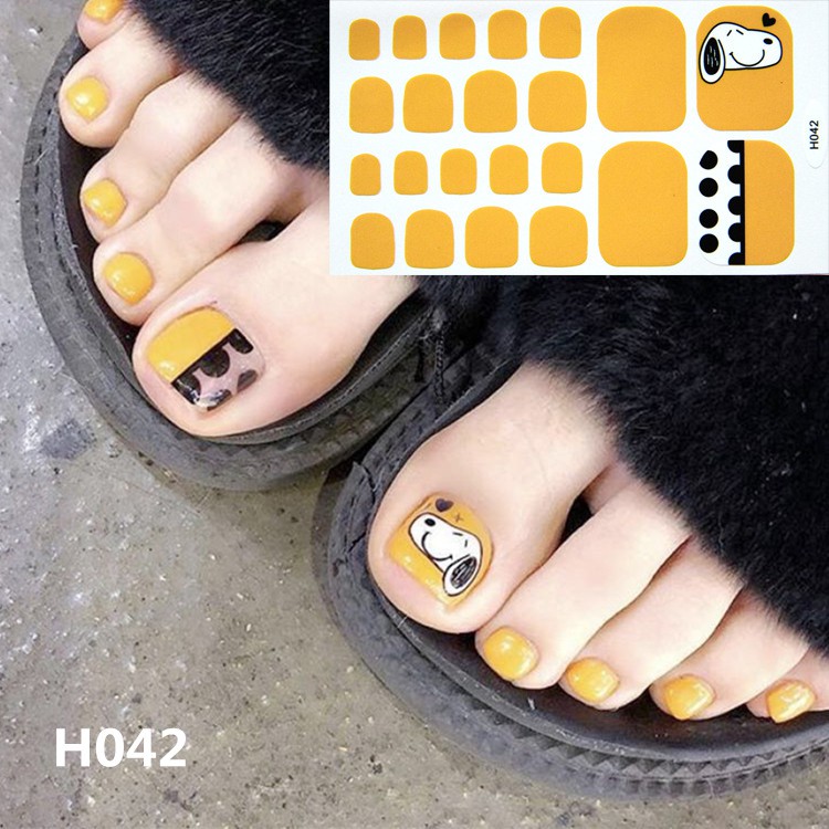 Set nail sticker 22 miếng dán móng chân trang trí 3D H041 - H060 xinh xắn chống thấm nước