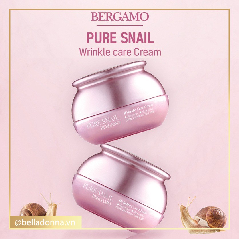 [HÀNG CHÍNH HÃNG] Kem Dưỡng Ẩm Cho Da Từ Ốc Sên Bergamo Pure Snail Wrinkle Care Cream 50g