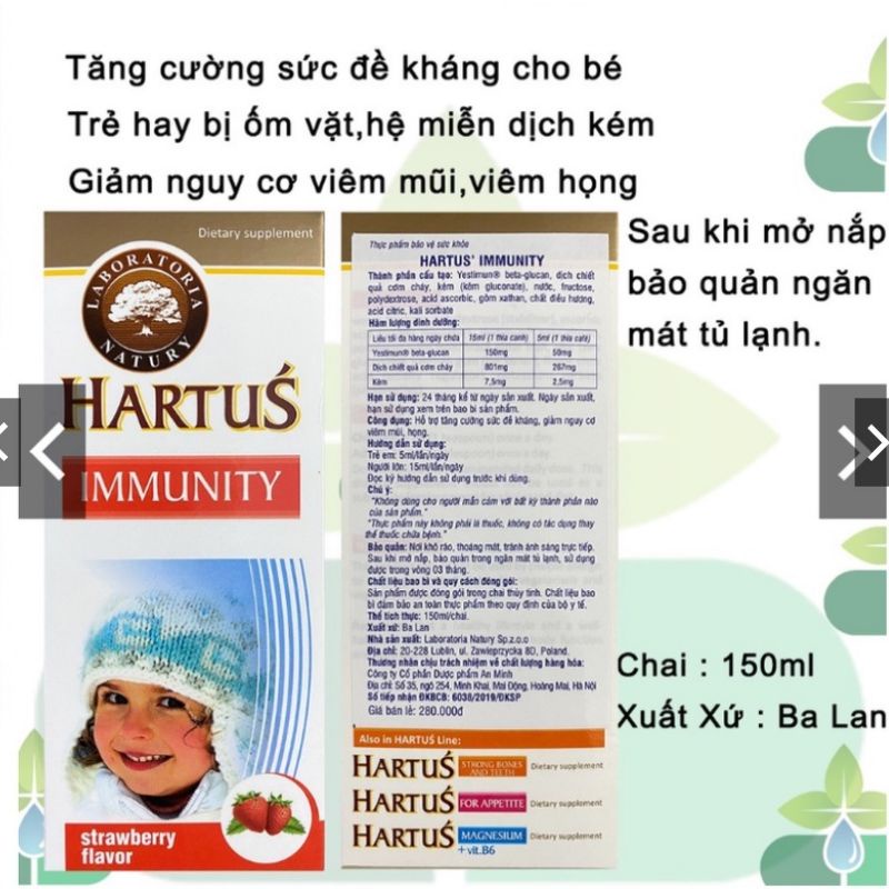 Hartus’ Immunity Hỗ Trợ Miễn Dịch & Tăng Cường Sức Đề Kháng, Giúp