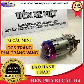 [CÓ ĐƯỜNG CẮT SÁNG] ĐÈN PHA BI CẦU MINI CHÂN H4 2 MÀU - CÓ QUẠT TẢN NHIỆT - COS TRẮNG PHA TRẮNG VÀNG - CÓ ĐƯỜNG CẮT SÁNG