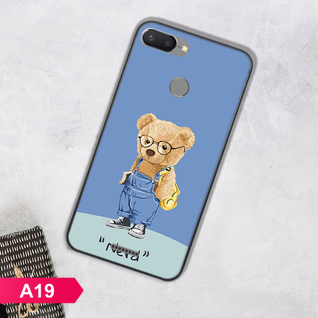 ỐP LƯNG XIAOMI REDMI 6/6A IN HÌNH GẤU NGỘ NGHĨNH SIÊU CUTE