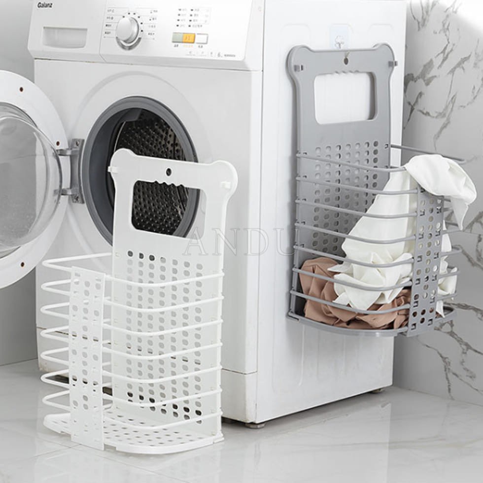 Giỏ Đựng Quần Áo Treo Tường, Giỏ Nhựa Đựng Đồ Sinh Hoạt Có Thể Gấp Gọn Thông Minh